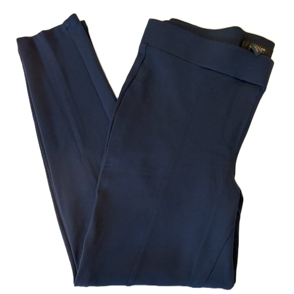 Style & Co Navy Blue Slim Leg Seamed Ponte Pants Sz Large